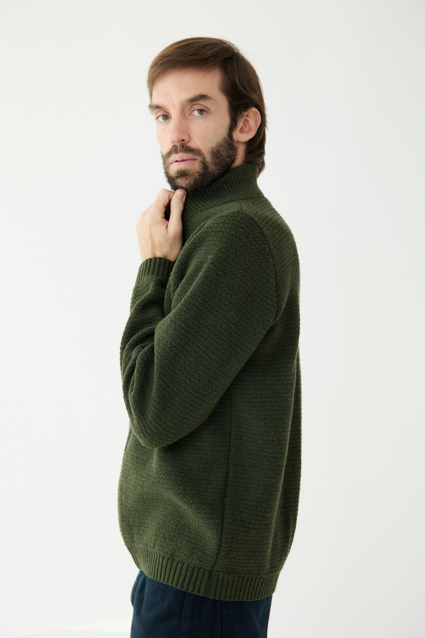 Jaqueta Llisa verd caqui - home