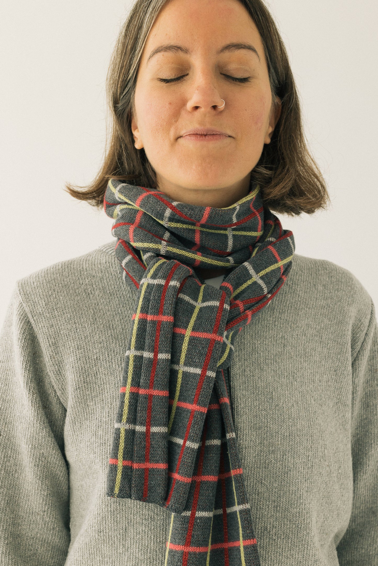 Bufanda Quadri gris marengo