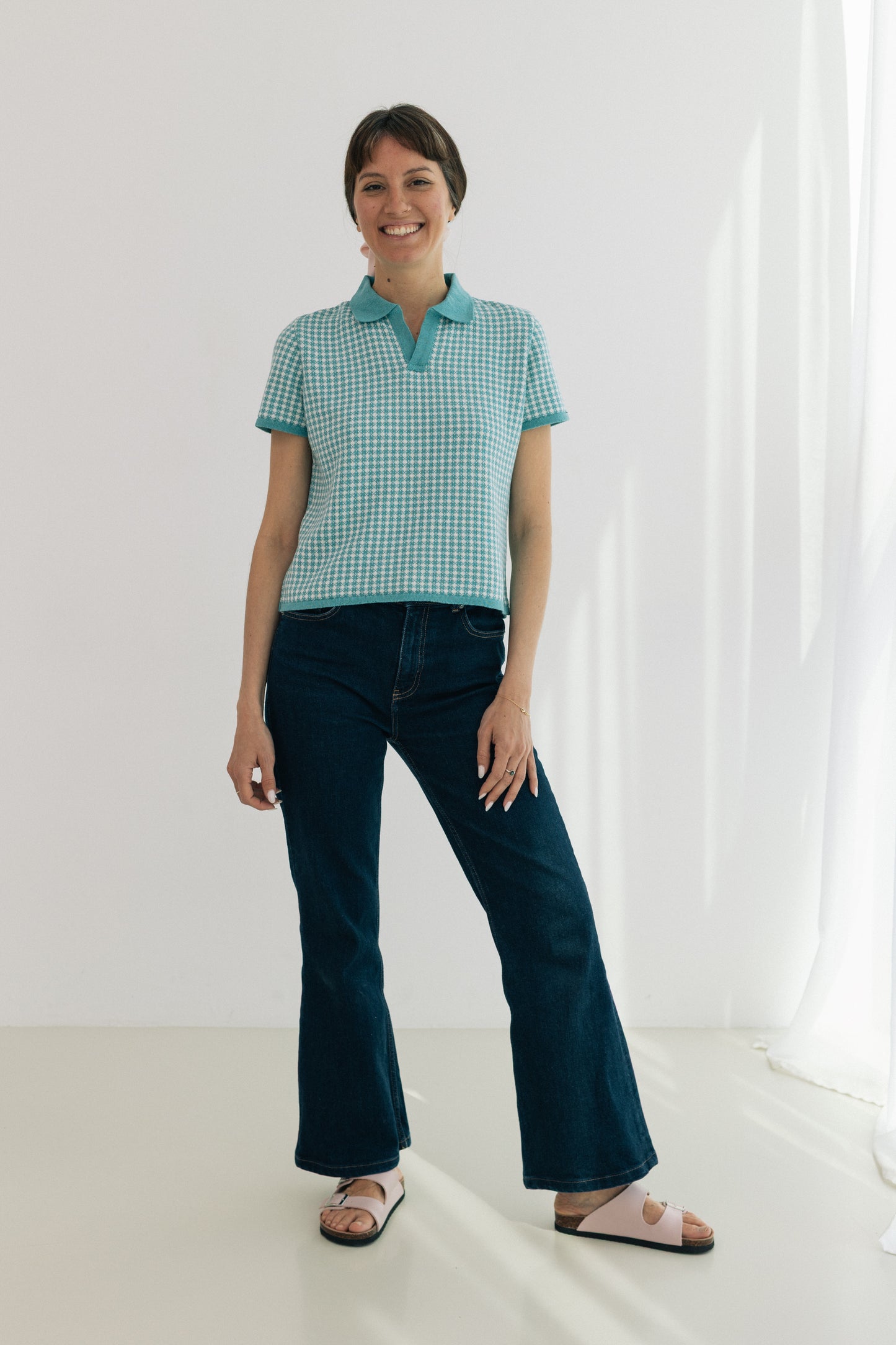 Polo Vichy - Turquesa