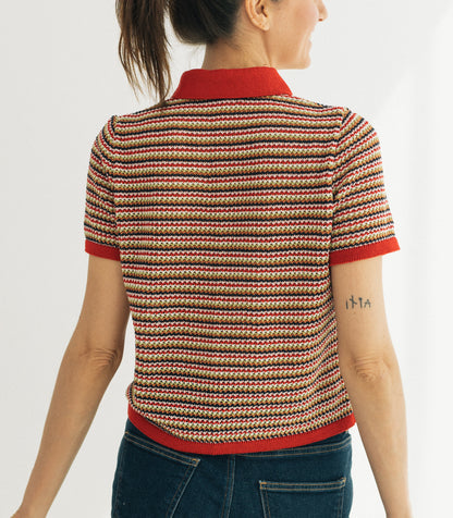 Polo vermell de ratlles