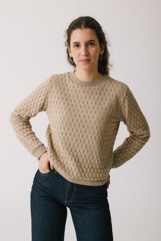 "Bee" openwork Sweater - Sand