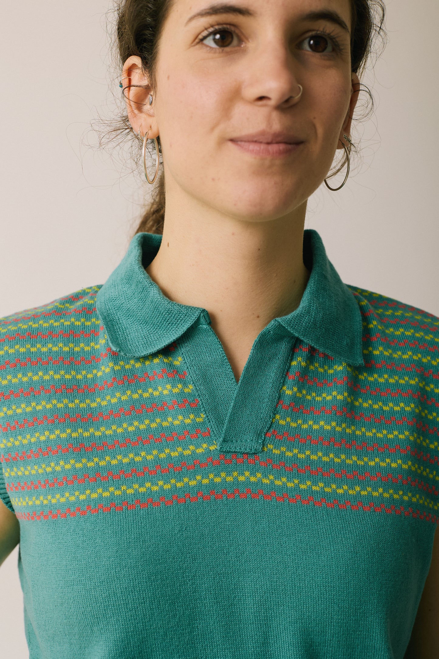 Polo Sanefa sense mànigues - Turquesa