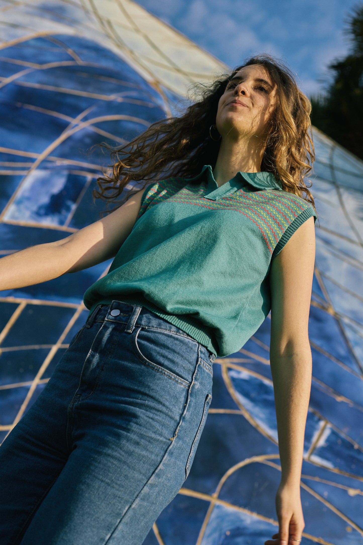 Polo Sanefa sense mànigues - Turquesa