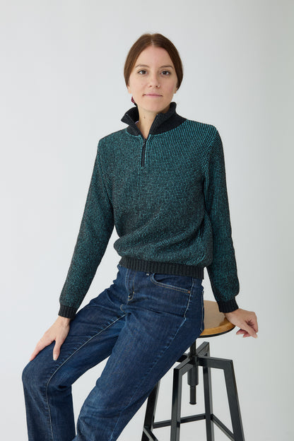 Jersei Mitja cremallera Sporty blau turquesa - dona
