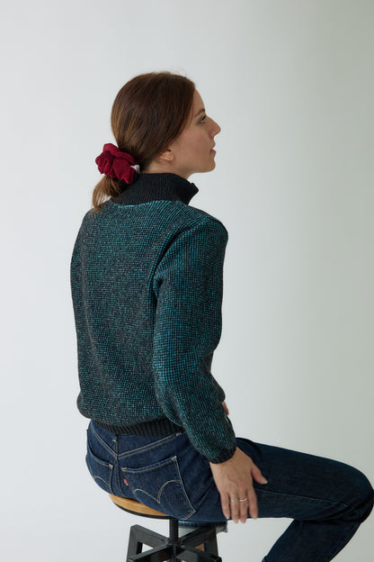 Jersei Mitja cremallera Sporty blau turquesa - dona