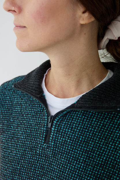 Jersei Mitja cremallera Sporty blau turquesa - dona