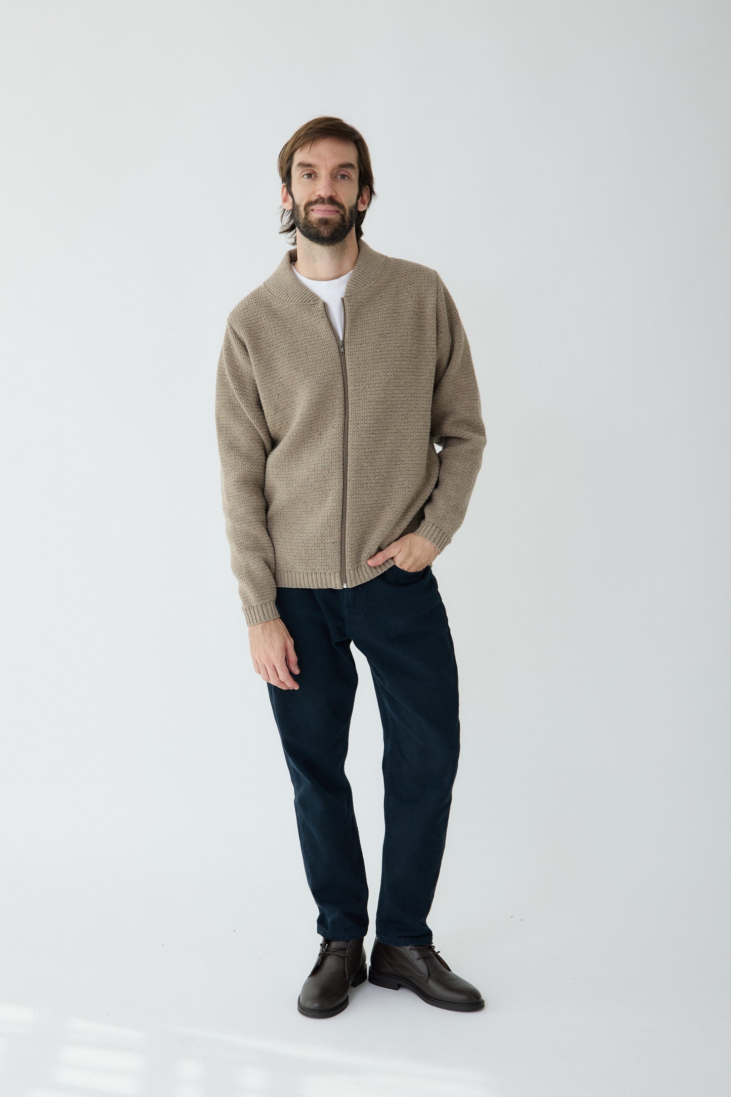 Jaqueta Llisa arena - home