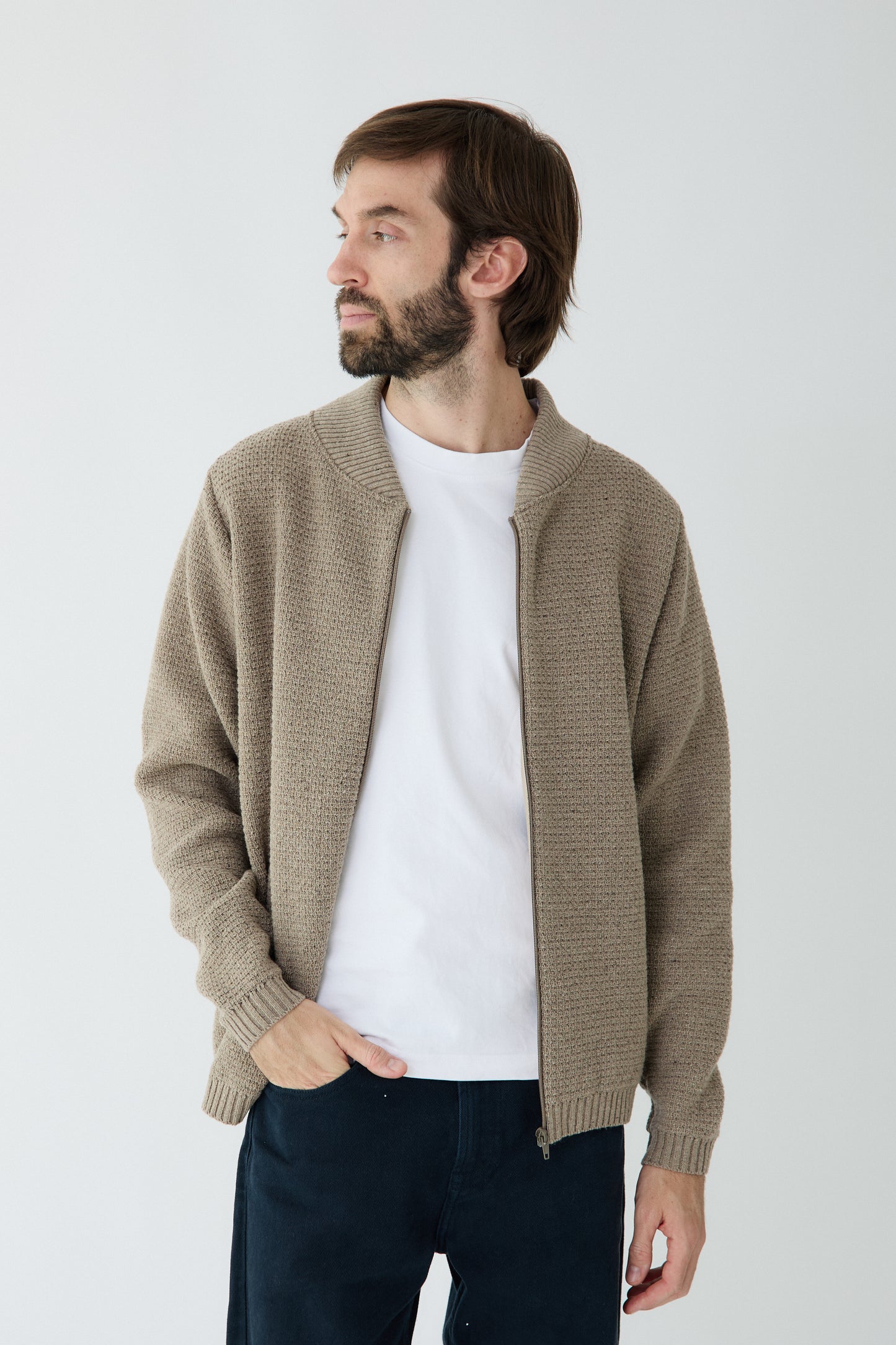 Jaqueta Llisa arena - home