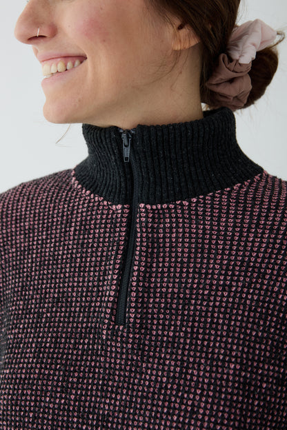 Jersei Mitja cremallera Sporty rosa - dona