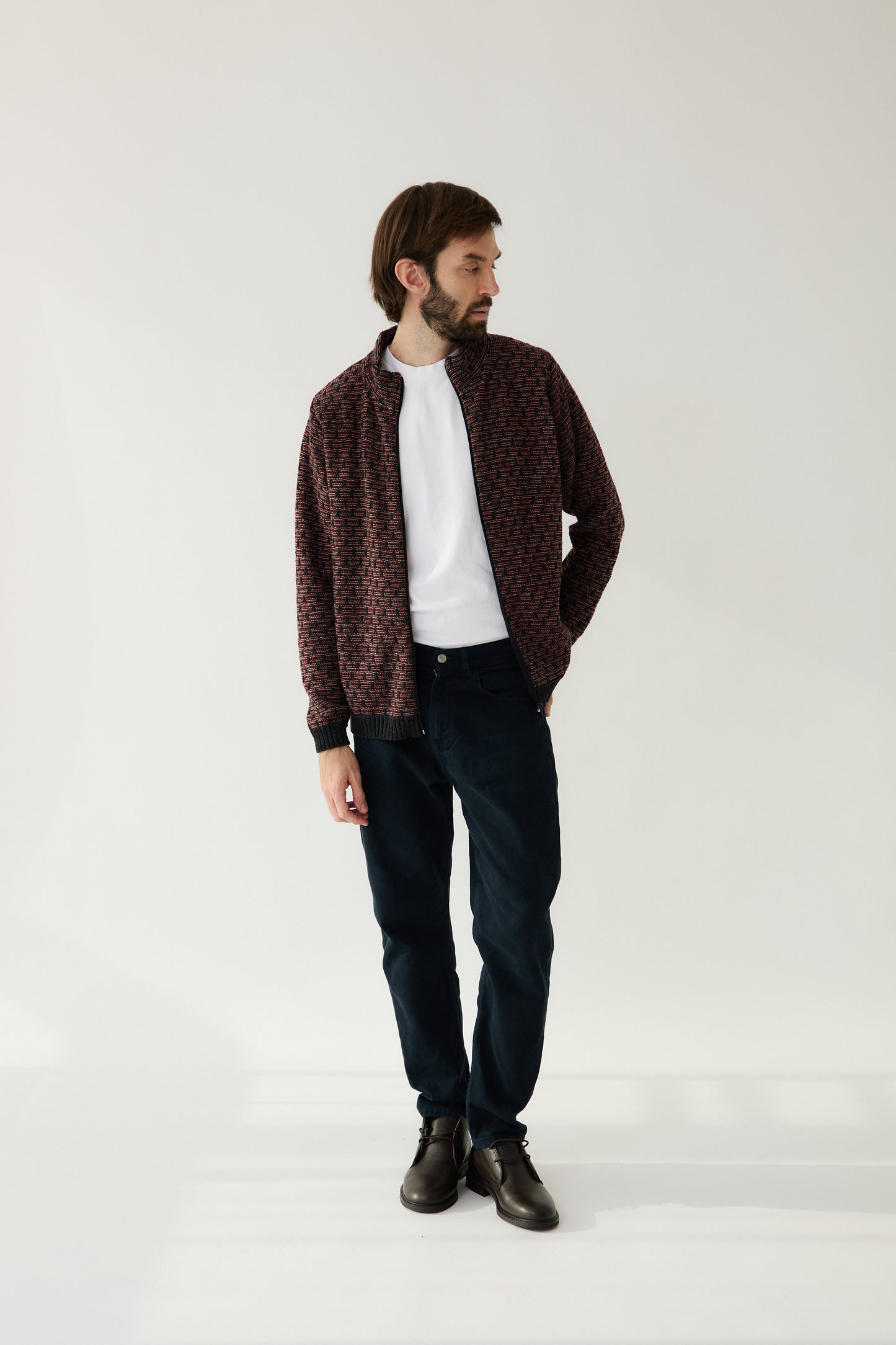 Jaqueta Geomètric cirera