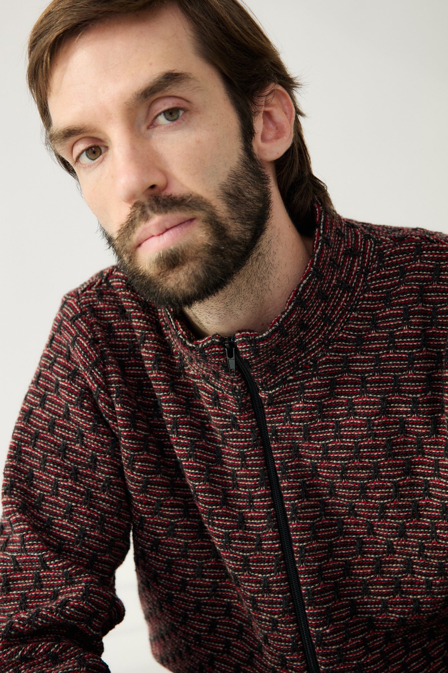 Jaqueta Geomètric cirera