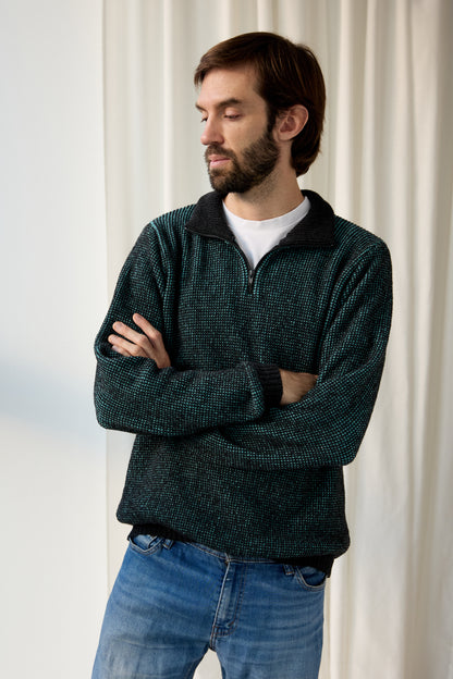 Jersei Mitja cremallera Sporty blau turquesa