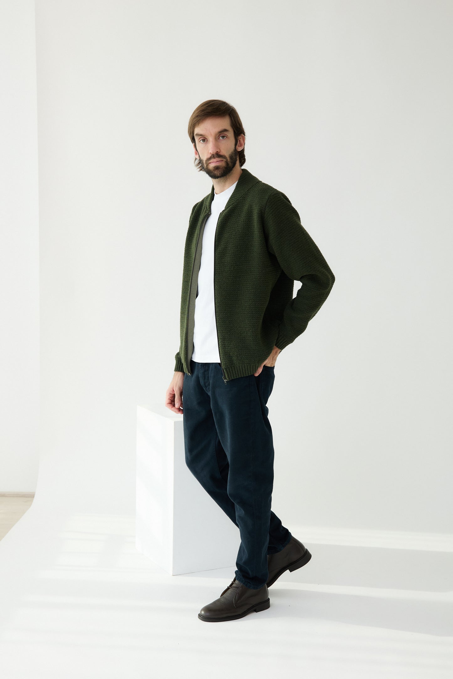 Jaqueta Llisa verd caqui - home