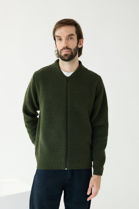 Chaqueta Lisa verde caqui - hombre