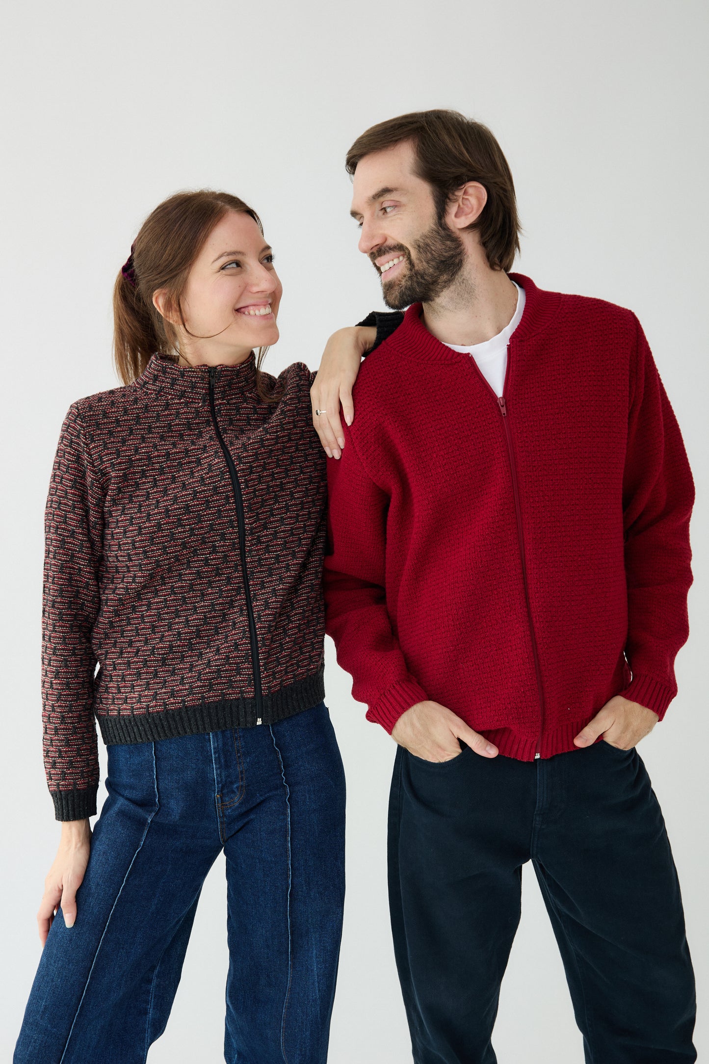 Jaqueta Geomètric cirera - dona