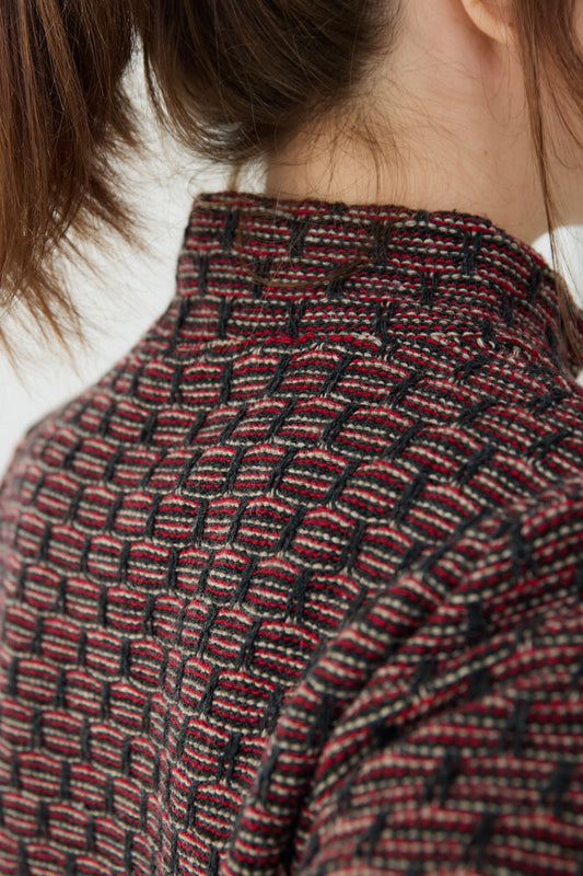 Chaqueta Geométrica cereza - mujer