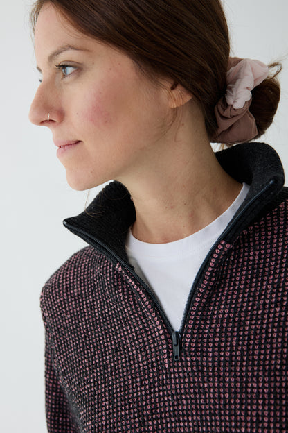 Jersei Mitja cremallera Sporty rosa - dona