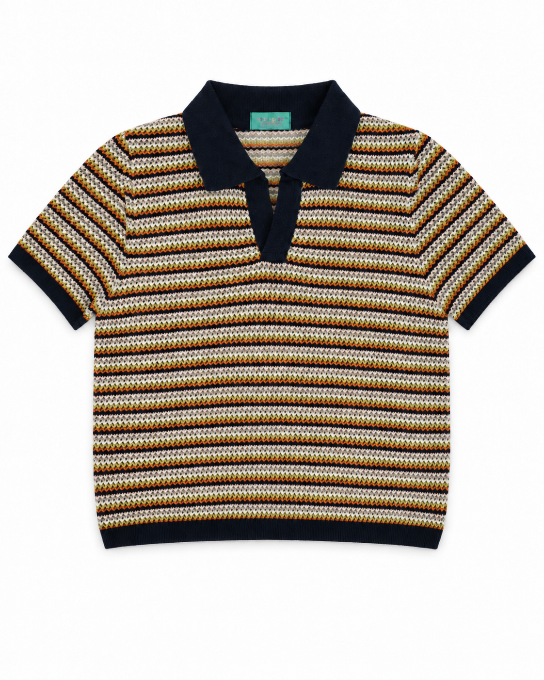Polo blau marí de ratlles