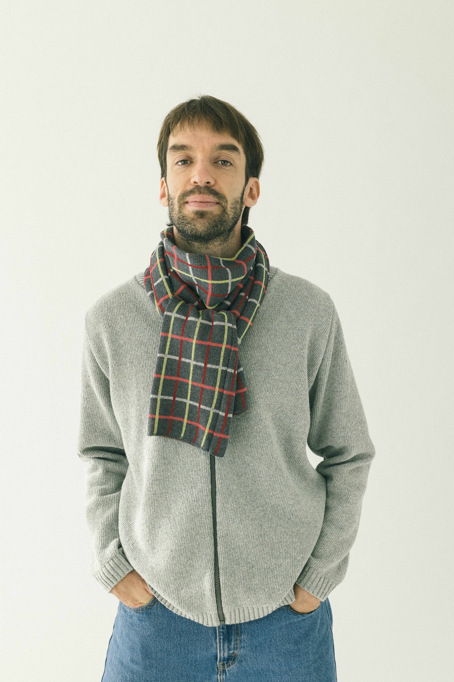 Bufanda Quadri gris marengo