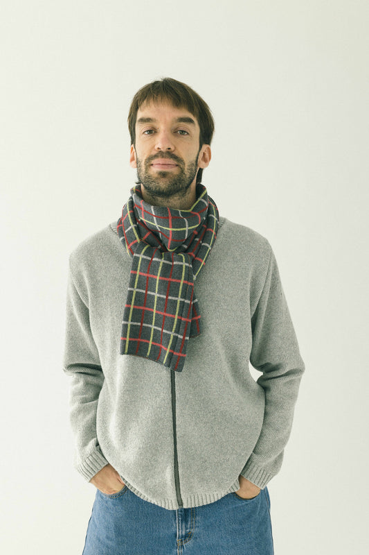 Bufanda Quadri gris marengo