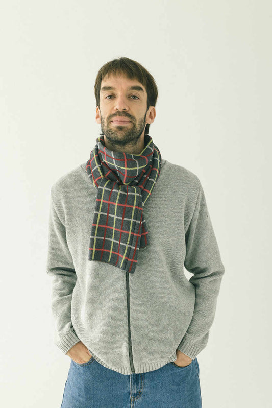 Bufanda Quadri gris marengo