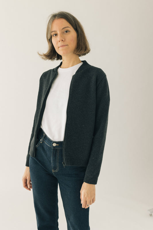 Chaqueta Lisa gris marengo - mujer