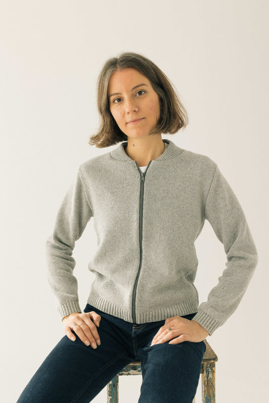 Chaqueta Lisa gris claro - mujer