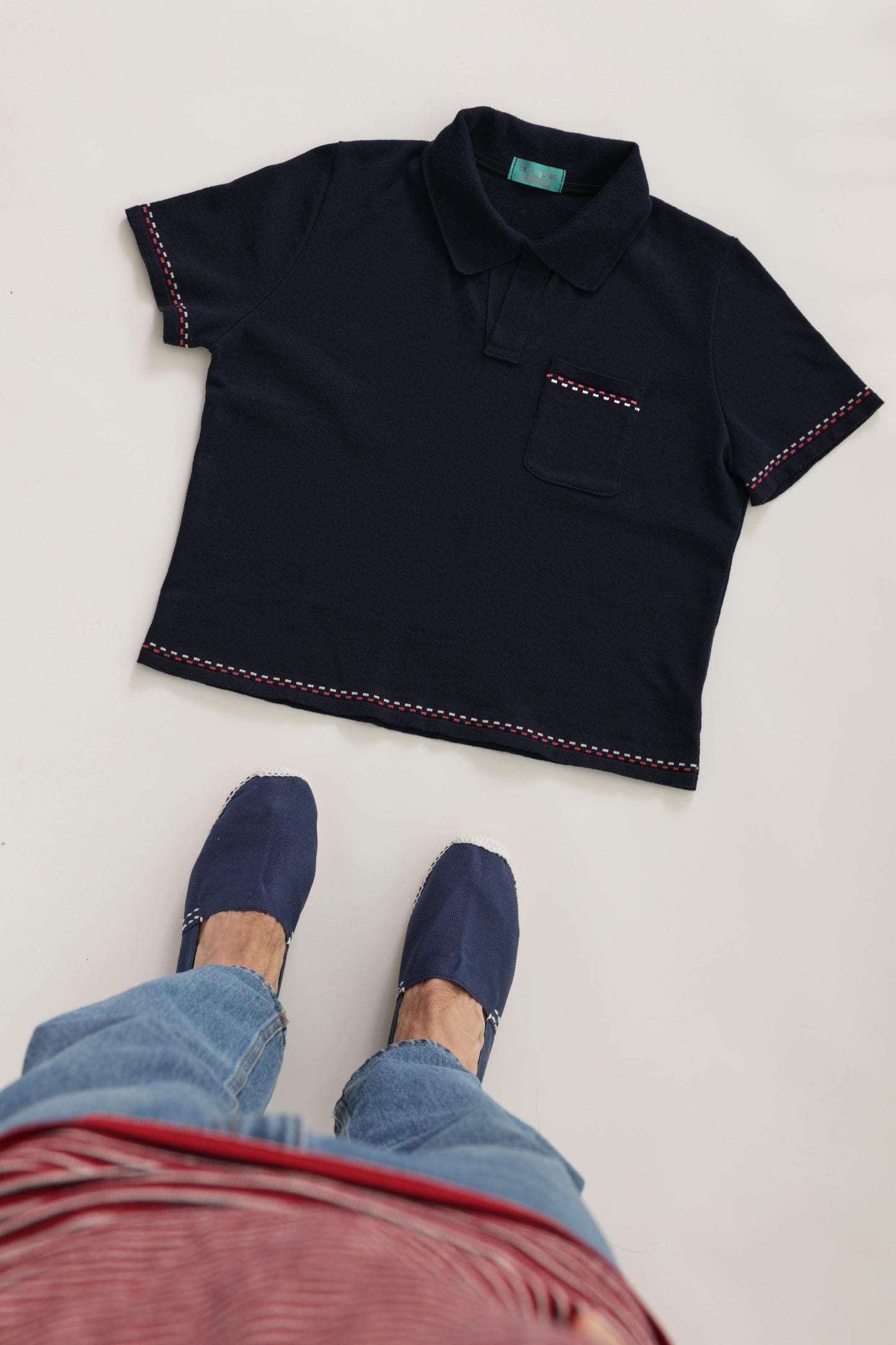 Navy blue polo shirt