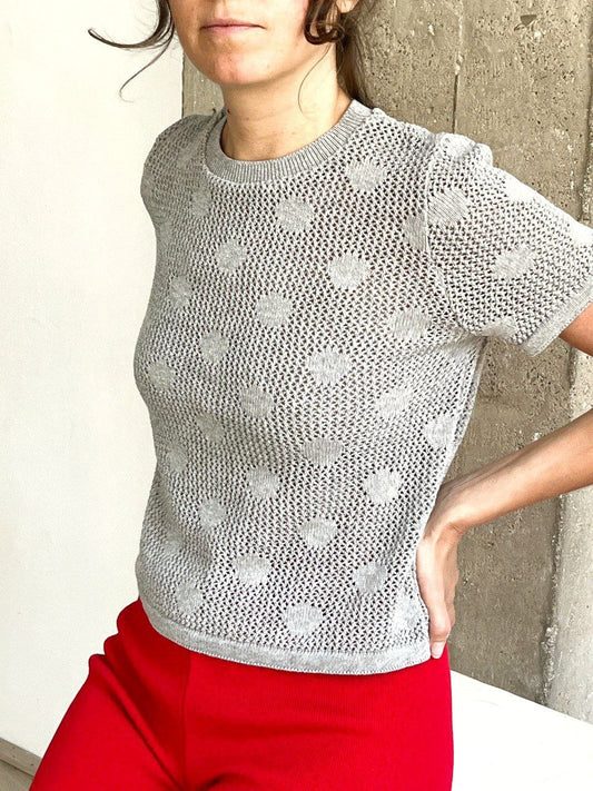 Grey polka dot shirt